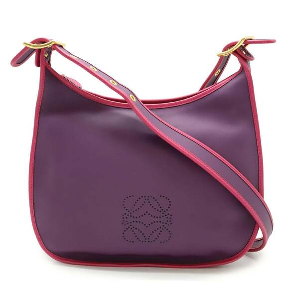 LOEWE Sofia Anagram Shoulder Bag in Leather Purple and Pink 312.75.H80